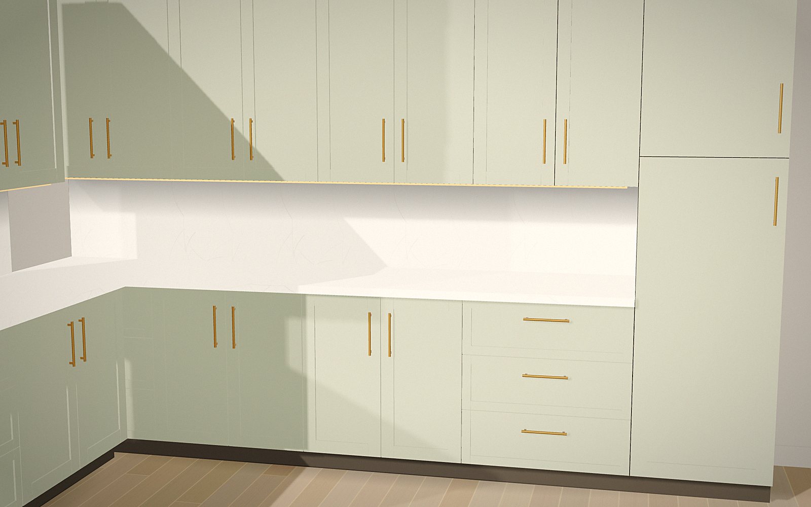 Sage shaker: 3D rendering of a Kabinet Worx design